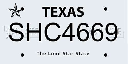SHC4669 Texas License Plate