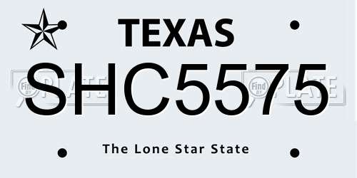 SHC5575 Texas License Plate
