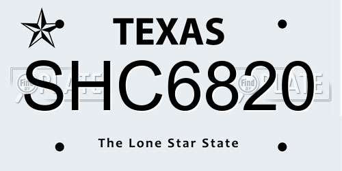 SHC6820 Texas License Plate