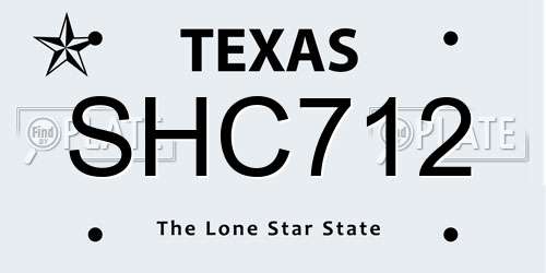 SHC712 Texas License Plate