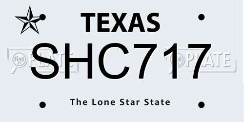 SHC717 Texas License Plate