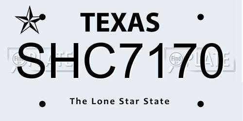 SHC7170 Texas License Plate