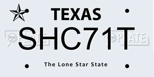 SHC71T Texas License Plate