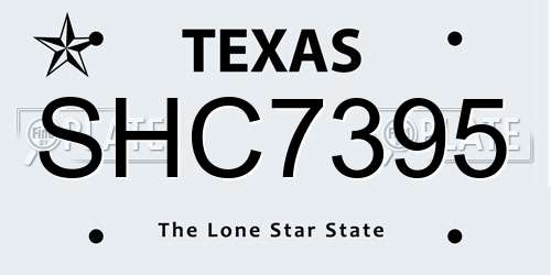 SHC7395 Texas License Plate