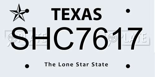 SHC7617 Texas License Plate
