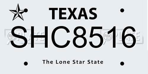 SHC8516 Texas License Plate