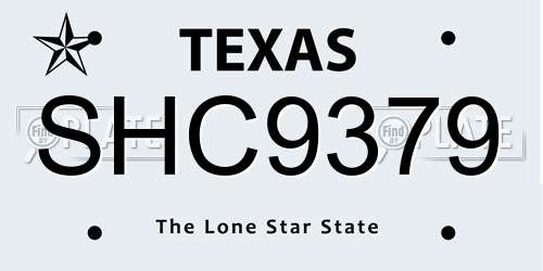 SHC9379 Texas License Plate