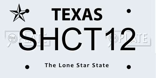 SHCT12 Texas License Plate