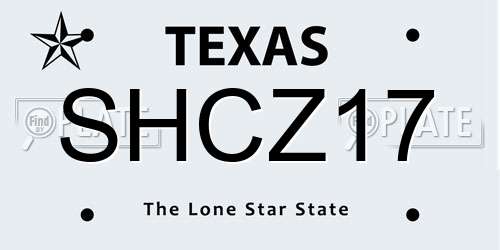 SHCZ17 Texas License Plate