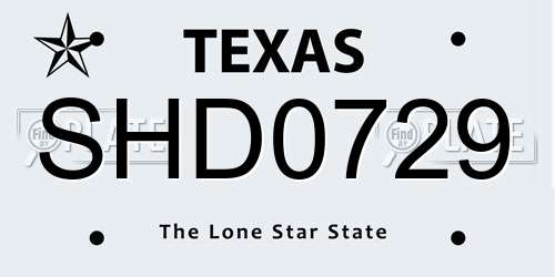 SHD0729 Texas License Plate