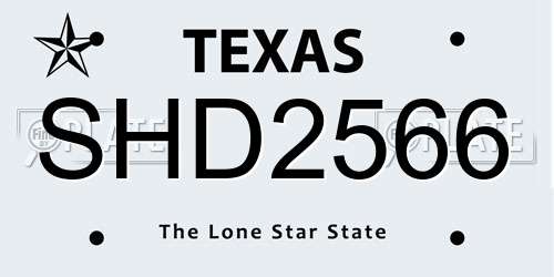 SHD2566 Texas License Plate