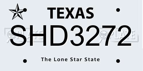 SHD3272 Texas License Plate