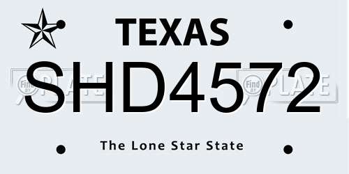 SHD4572 Texas License Plate
