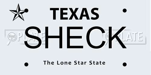 SHECK Texas License Plate