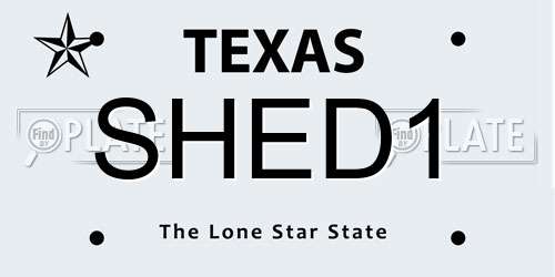 SHED1 Texas License Plate