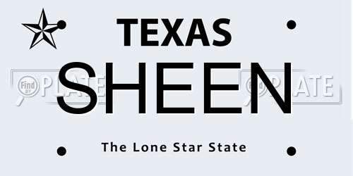 SHEEN Texas License Plate
