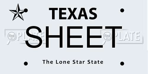 SHEET Texas License Plate