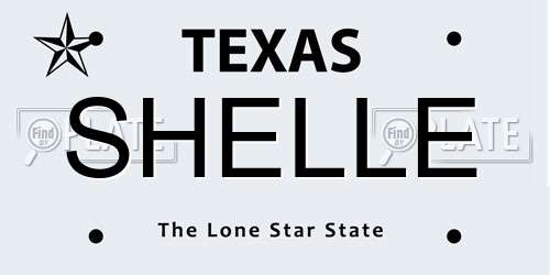 SHELLE Texas License Plate