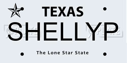 SHELLYP Texas License Plate