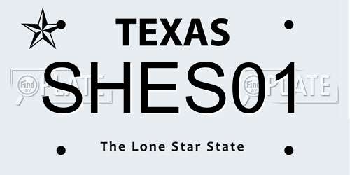 SHES01 Texas License Plate