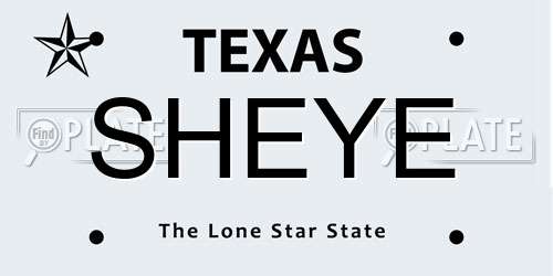SHEYE Texas License Plate