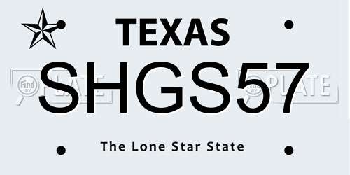 SHGS57 Texas License Plate