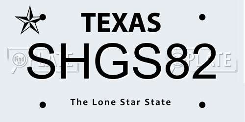 SHGS82 Texas License Plate