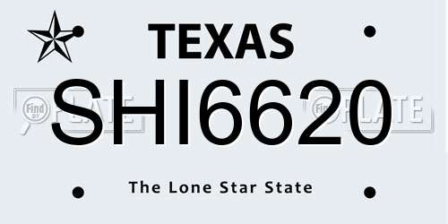 SHI6620 Texas License Plate