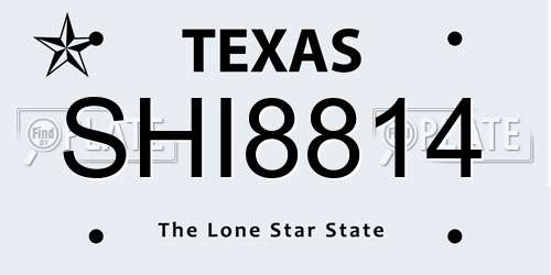 SHI8814 Texas License Plate
