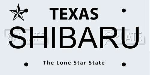 SHIBARU Texas License Plate
