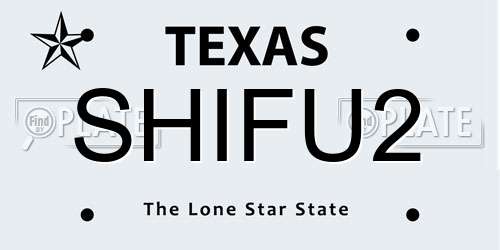 SHIFU2 Texas License Plate