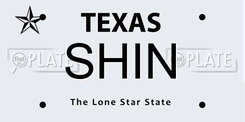 SHIN Texas License Plate