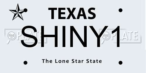 SHINY1 Texas License Plate