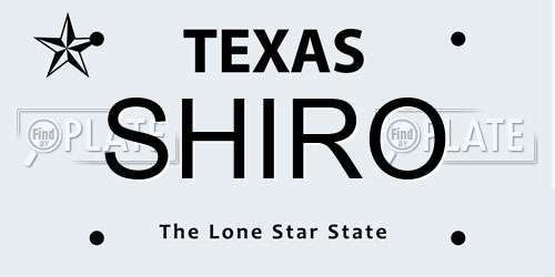 SHIRO Texas License Plate