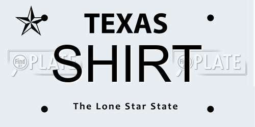 SHIRT Texas License Plate