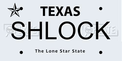 SHLOCK Texas License Plate