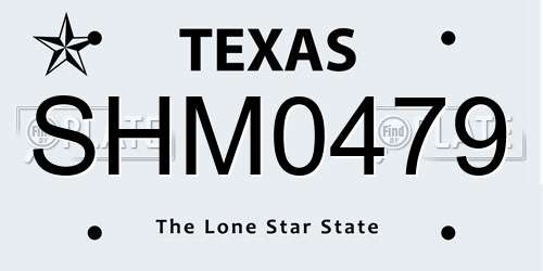 SHM0479 Texas License Plate