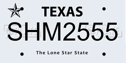 SHM2555 Texas License Plate