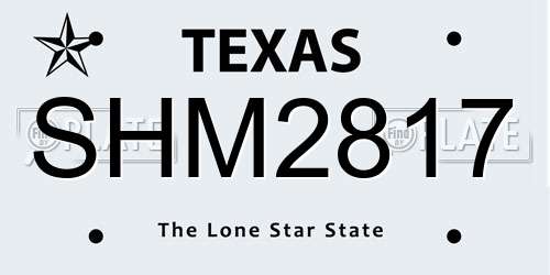 SHM2817 Texas License Plate