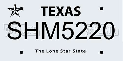 SHM5220 Texas License Plate
