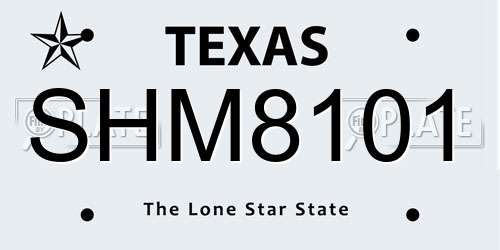 SHM8101 Texas License Plate