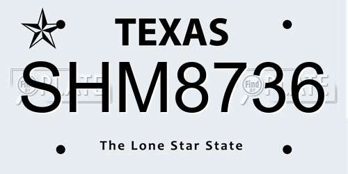 SHM8736 Texas License Plate