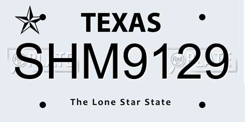 SHM9129 Texas License Plate