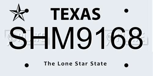 SHM9168 Texas License Plate