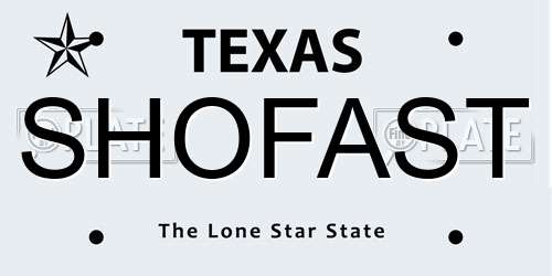 SHOFAST Texas License Plate
