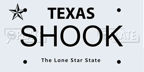 SHOOK Texas License Plate