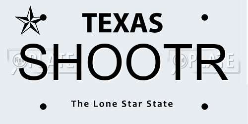 SHOOTR Texas License Plate