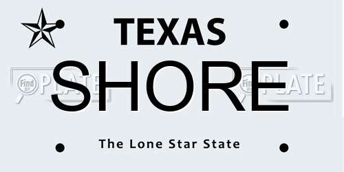 SHORE Texas License Plate