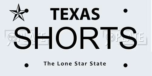 SHORTS Texas License Plate