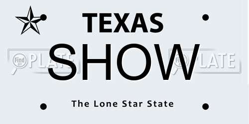 SHOW Texas License Plate